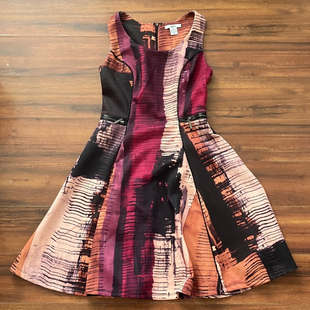 Bar III Orange and Black Striped Dress